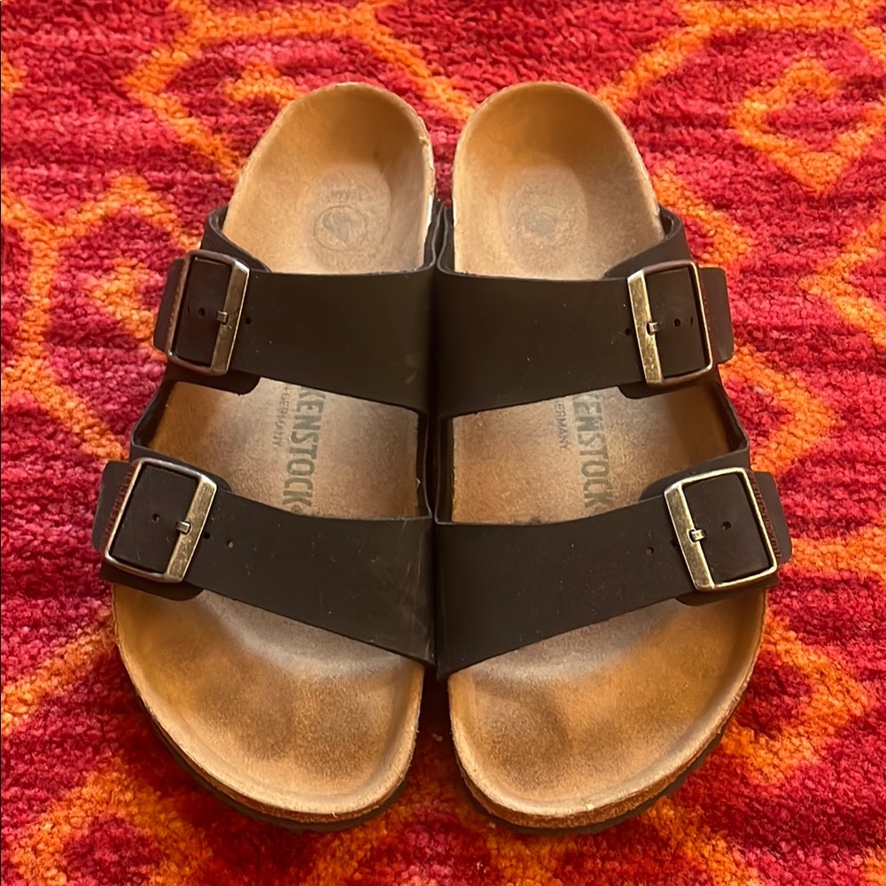 Birkenstock Black Arizona Sandals with Cork Footbed
